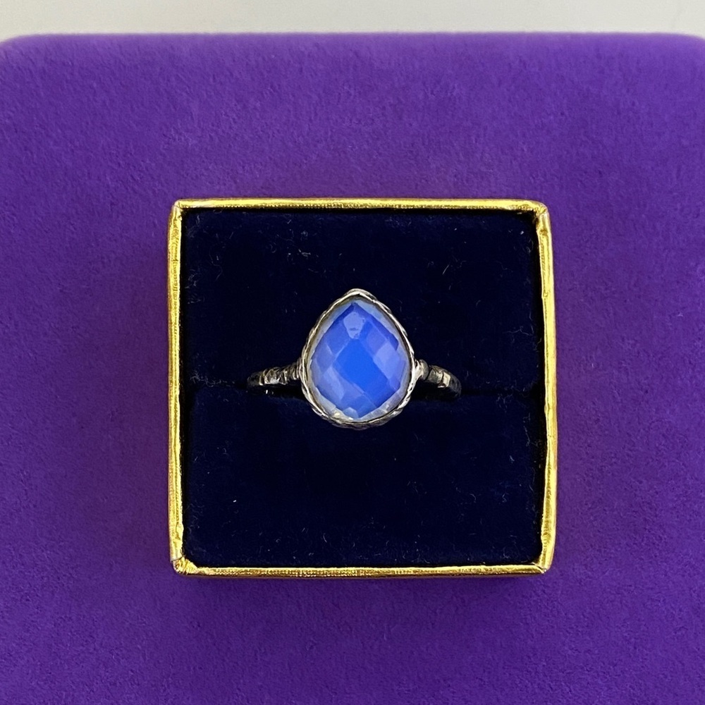 💛 Handmade Sterling Silver Blue Opalite Ring | Dreamy Light Effect